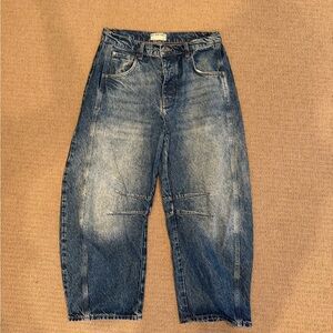 We The Free Relaxed-Fit Distressed Blue Jeans